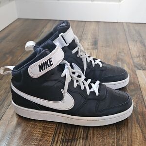 Nike Black and White High-Top Leather Sneakers